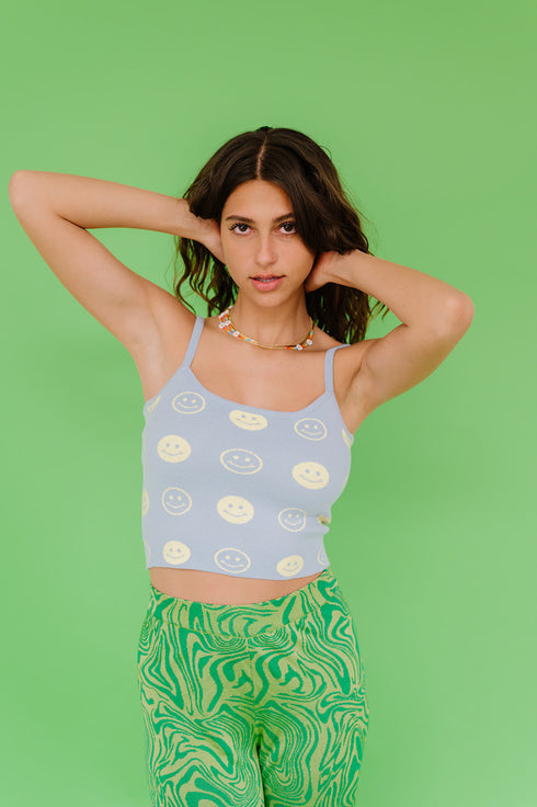 Good Days Smiley Tank // Blue